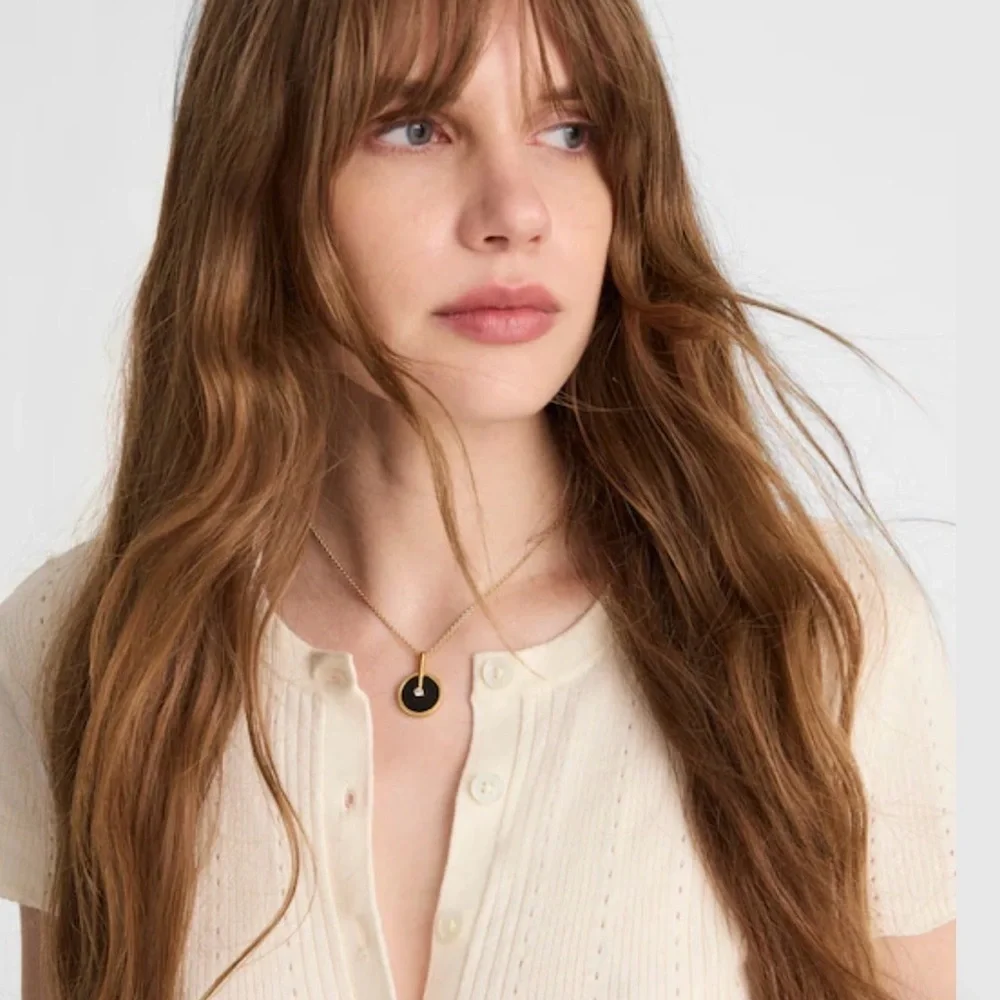 NWT Madewell Two-Pack Stone Inlay Coin Necklace Set